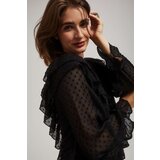 Marisse Black Long-Sleeved Ruffled Shirt | Shoptok.si