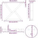  Noge za klub stolić 2 kom Crne 60 x (42-43,3) cm Čelične | shoptok.hr
