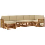vidaXL Kotna sedežna garnitura z blazino 6 pcs Naravna, (5000283561) | Shoptok.si