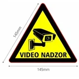 nalepka trikotna "VIDEONADZOR" A5 (145x145)