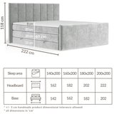 Maison de Rêve Svijetlo sivi boxspring krevet s prostorom za odlaganje 140x200 cm Ava – | shoptok.hr