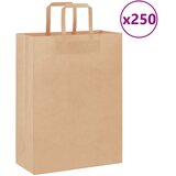  Papirnate vrećice 250 kom s ručkama smeđe 26x12x35 cm | shoptok.hr