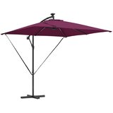  Suncobran s LED trakama Bordeaux Crvena 249 x 249 x 250 cm | shoptok.hr