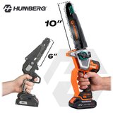 Humberg HM-437 PRO akumulatorska lančana pila za grane narančasta, 2 &amp;times; 2,0 Ah, 10&amp;Prime; / 8&amp;Prime; Slike