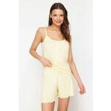 Trendyol Yellow Ribbon Detailed Rope Strap Corded Knitted Pajama Set