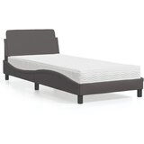  Krevet s madracem Dover sivi 80 x 200 cm od umjetne kože | shoptok.hr