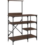  Pekarski stalak smeđe boje hrasta 90x40x132 cm od drva i metala | shoptok.hr