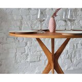 Ragaba Okrogla jedilna miza z mizno ploščo v jesenovem dekorju ø 80 cm Jubi – | Shoptok.si