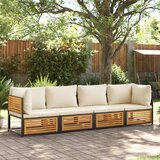  4-dijelni set vrtnih sofa s jastucima masivno bagremovo drvo Smeđa | Shoptok.si