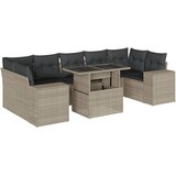  8-dijelni set vrtnih sofa od poliratana s jastucima svjetlosivi | shoptok.hr