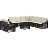 vidaXL Sjedeća garnitura za vrt 10 pcs Crna poliratan | shoptok.hr