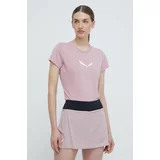 Salewa Športna kratka majica Solidlogo roza barva