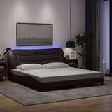  Posteljni okvir z LED lučkami temno rjav 180x200 cm tkanina, (21111578) | Shoptok.si