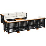  8-dijelni set vrtnih sofa od poliratana s jastucima crni Crna 55 x 55 x 36 cm | Shoptok.si