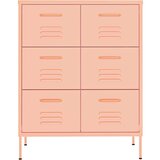 vidaXL Ormarić s ladicama ružičasti 80 x 35 x 101,5 cm čelični | shoptok.hr