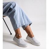 VINCEZA Light gray leather lace-up shoes | Shoptok.si
