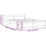  Posteljni okvir iz trdnega lesa 140x200 cm, (20644073) | Shoptok.si