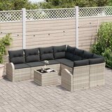  Set sofe s jastukom 9 pcs Svijetlo siva i tamno siva poliratan | shoptok.hr