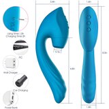 Vibeconnect - vodootporni vibrator G-točke i stimulator klitorisa (plavi) | shoptok.hr