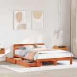 vidaXL Posteljni okvir brez vzmetnice voščeno rjav 140x190 cm borovina Cene