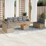 Maison Chic Seti vrtnega pohištva - Vrtna garnitura - Vrtni pohištvo set 9-delna z blazinami bež poli ratan, (21806265) | Shoptok.si