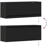  Zidni TV ormarić s LED svjetlima crni 100 x 31 x 38 cm | shoptok.hr