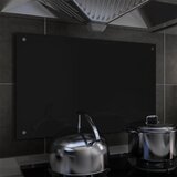 vidaXL Kuhinjska zaščitna obloga črna 80x50 cm kaljeno steklo Cene