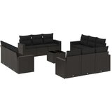  13-dijelni set vrtnih sofa s jastucima poliratan crni | shoptok.hr