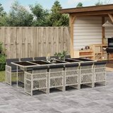 vidaXL 11-dijelni vrtni blagovaonski set s jastucima svijetlosivi | shoptok.hr