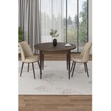 Hanah home trpezarijski set Tor, sto i 2 stolice, ploča u dekoru drveta Baroque, krem tkanina Babyface Cene
