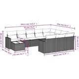vidaXL 11-dijelni set vrtnih sofa od poliratana s jastucima smeđi | shoptok.hr