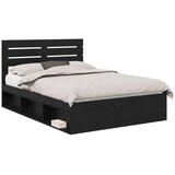  Konstrukcija postelje Črna 150 x 200 cm Masivno borovo les, (5000103288) | Shoptok.si