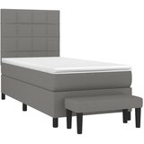 Okvir kreveta s oprugama i madrac tamnosivi 80x200cm od tkanine | shoptok.hr