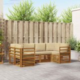  Sekcijska garnitura s jastukom 6 pcs Prirodna | shoptok.hr