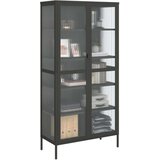vidaXL Visoka omara črna 85x40x180 cm steklo in jeklo | Shoptok.si