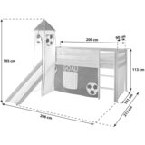 MID.YOU Igralna Postelja Kasper, 90x200, Zelena, Tobogan, Stolp | Shoptok.si