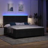  s opruga kutije s LED trakama Crna 200 x 200 cm tkanina | shoptok.hr