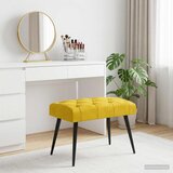  Klupa s gumbastim tkanjem Žuta 60 x 40 x 45 cm Baršun | shoptok.hr