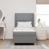  s opruga kutije Svijetlo siva 100 x 200 cm tkanina | shoptok.hr