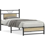 vidaXL Posteljni okvir brez vzmetnice hrast 80x200 cm inženirski les | Shoptok.si