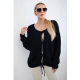Kesi Włoski Sweater with front tie navy blue Cijene