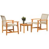  3-dijelni bistro set od poliratana i bagremovog drva bež | shoptok.hr