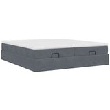 vidaXL Okvir kreveta s madracima tamnosivi 200x200cm baršunasti | shoptok.hr