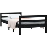  Posteljni okvir črn 75x190 cm trdna borovina, (20723574) | Shoptok.si