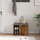  Klupa za hodnik s jastukom Dimljeni Hrast 60 x 38 x 46 cm | shoptok.hr