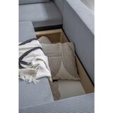 MID.YOU KOTNA SEDEŽNA GARNITURA, rebrasti žamet svetlo siva | Shoptok.si