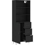  Visoka komoda crni 69,5x34x180 cm konstruirano drvo | shoptok.hr