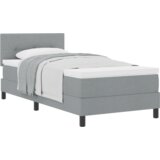 vidaXL Postelja z vzmetnico Svetlo siva 90x190 cm Tkanina | Shoptok.si