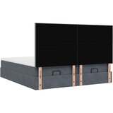 vidaXL Otomanski posteljni okvir z vzmetnicami siv 200x200cm žamet | Shoptok.si