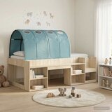  Krevet s tunelom s policom 3 kom. Hrast sonoma i svjetloplava Smeđa 75 x 190 cm | shoptok.hr